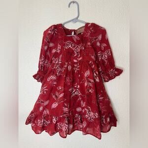 JessaKae Meri red zebra palm tree smocked dress 12-18months